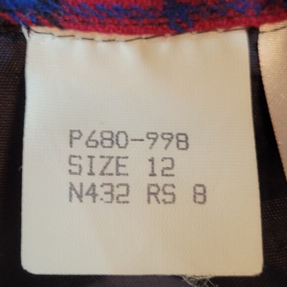 Pendleton Petite Red Black Blue Tartan Plaid Wool Skirt Pockets Lined Sze 12 USA - Picture 6 of 7